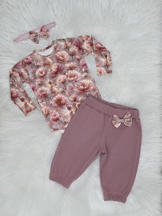 Bambarillo Wróżki – conjunto infantil de body y pantalones cortos acanalados para niña