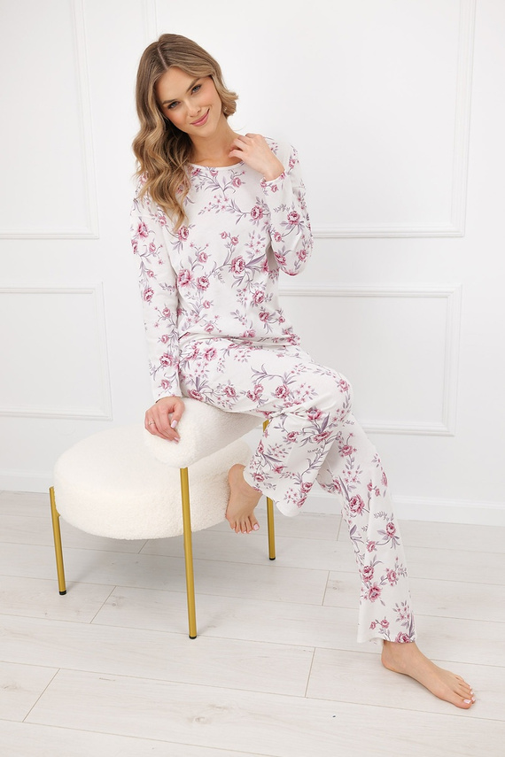 Pijama de mujer Beauty Italian Fashion 100% algodón manga larga pantalón
