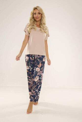 722 Lurdes Pijama de señora De Lafense - azul marino