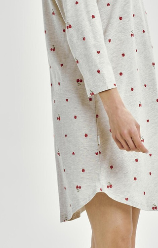 3431 Adele Camisa de mujer Taro gris - algodón, estampado de frutas, manga 7/8