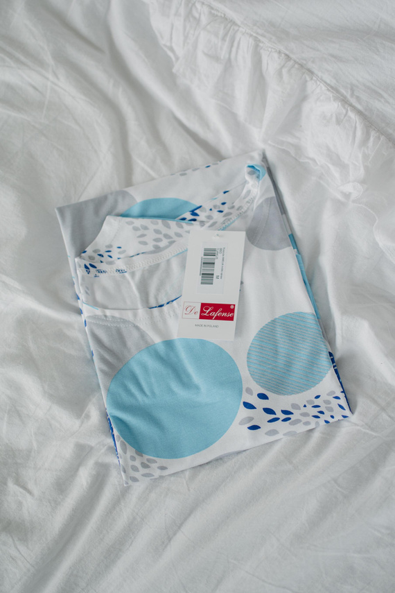 860 Camisón Amelia De Lafense - manga corta, viscosa suave - turquesa