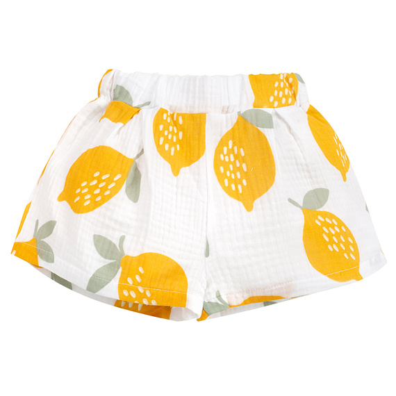 Pantalones cortos de muselina blanca Lemons Pinokio para niñas