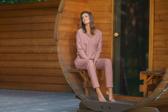 Karina Conjunto señora manga larga, pantalón Moda Italiana - menta