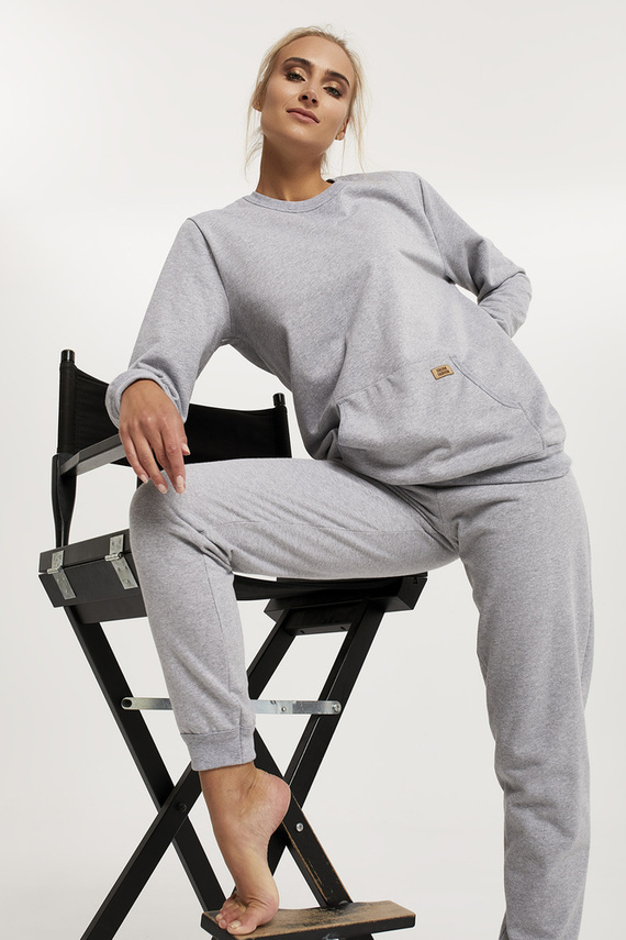 Conjunto largo Fox para mujer. manga, longitud. pantalones Moda Italiana - melange