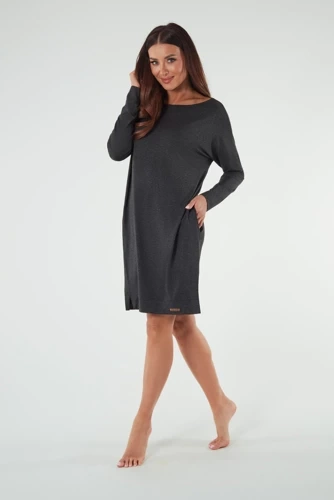 Akord señoras túnica de manga larga Moda Italiana - melange oscuro