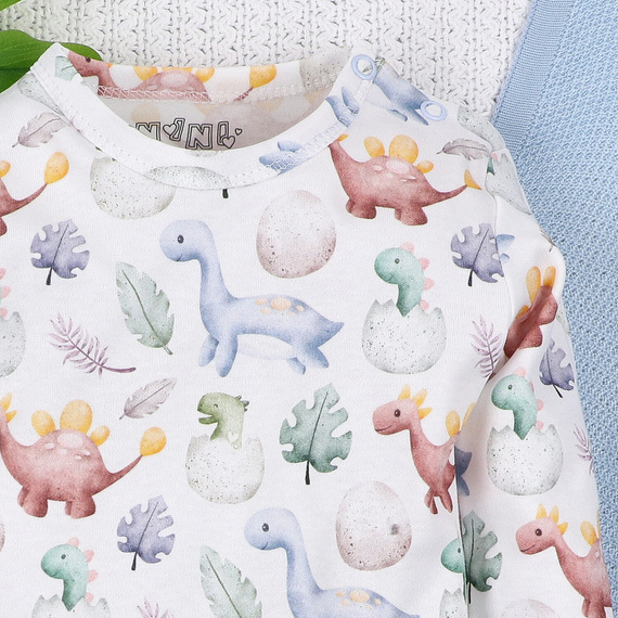 ABN-5564 Body Dino Explorer de algodón orgánico estampado Nini, manga larga
