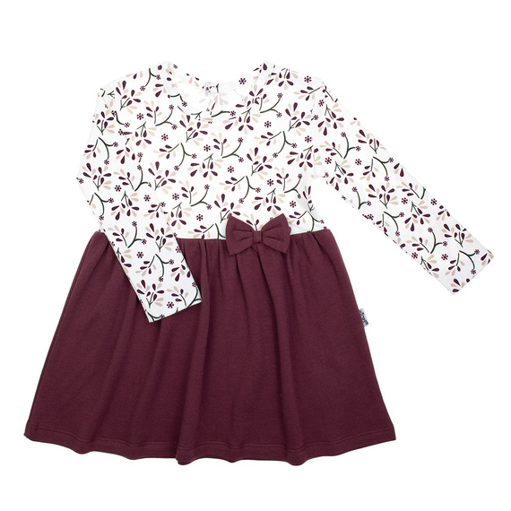 217166 Vestido Alisa Nicol - algodón, manga larga, estampado floral, lazo