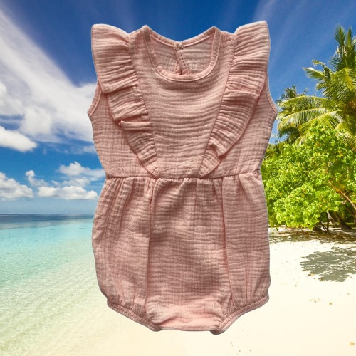 Pelele de muselina para bebé Mamatti RA50206 rosa claro