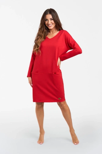 Karina túnica de manga larga para mujer Italian Fashion - rojo