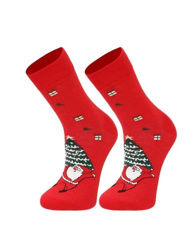 Calcetines de hombre Moraj CMLS700-009 navideños rojos de algodón 2 pares en caja