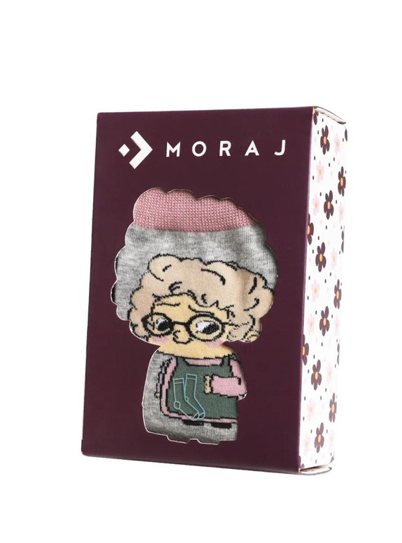 Calcetines Moraj Women's Best Grandmother CSLB450-004 - Juego de 2 pares de algodón en una caja | El regalo perfecto para la abuela