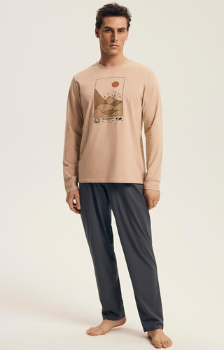 43474 Pijama de hombre Luro Henderson Core - algodón, top estampado, largo. pantalones