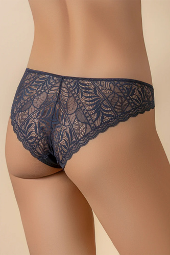 MARA 3139 Selene Braguitas Bikini de Encaje Azul Marino Tiro Bajo Elegantes para Mujer
