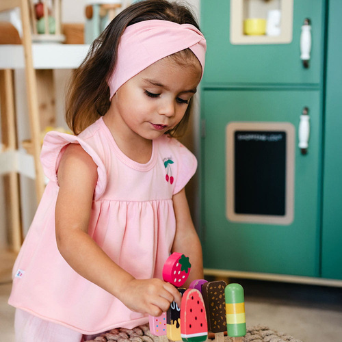 Body túnica niña Eevi Cherry rosa cerezas algodón