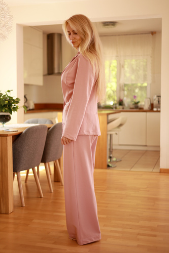 Emi - elegante chaqueta de las mujeres, 95% algodón 5% elastano | marca polaca Mirale - rosa