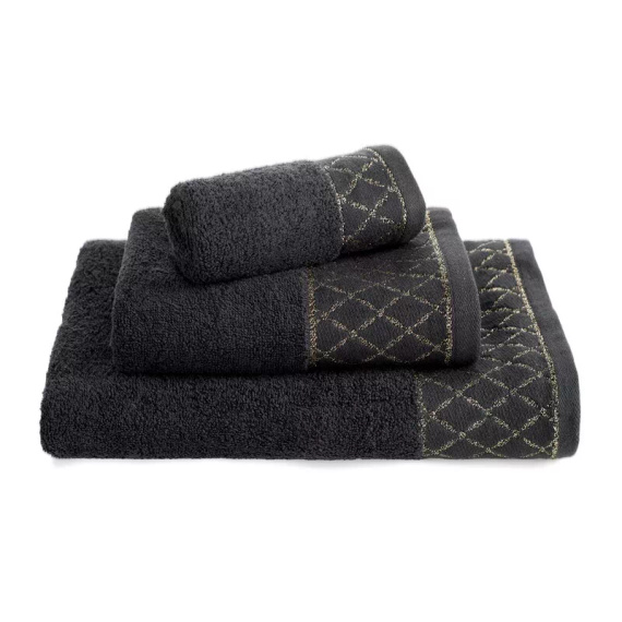 Set de toallas Eurofirany 3 piezas suaves absorbentes elegantes Layla black