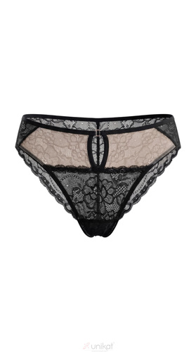 Unikat Sedina Braguitas de mujer negras de encaje transparentes