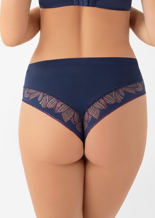 K 972 Astrid braga brasileña Gorsenia - azul marino con encaje y tul