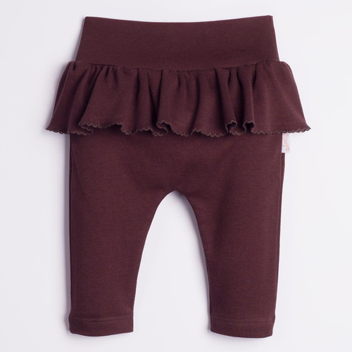 Nicol Hania 226017 Pantalones para niña 100% algodón Volante Marrón