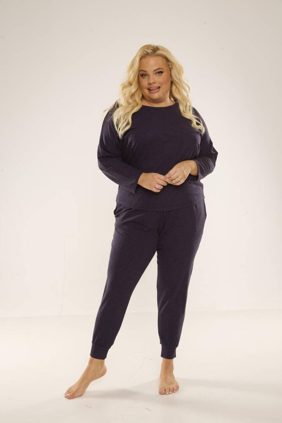347 Paula Plus Size Pijama de Mujer De Lafense - azul marino
