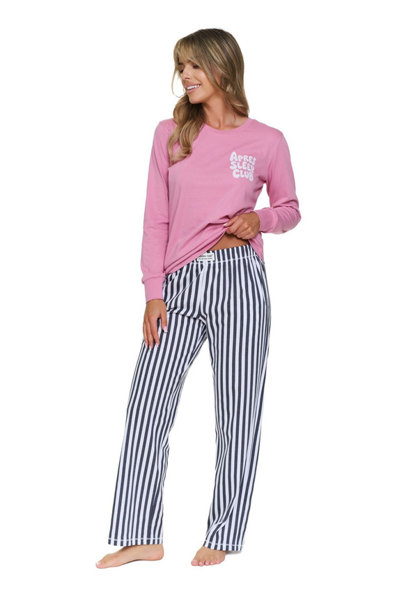 Doctor Nap 7523 Apres Sleep Pijama de mujer 100% algodón rosa con rayas