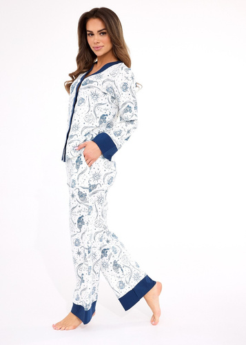 Pijama de señora 514/443 Amber CORNETTE - algodón, manga larga, abotonado