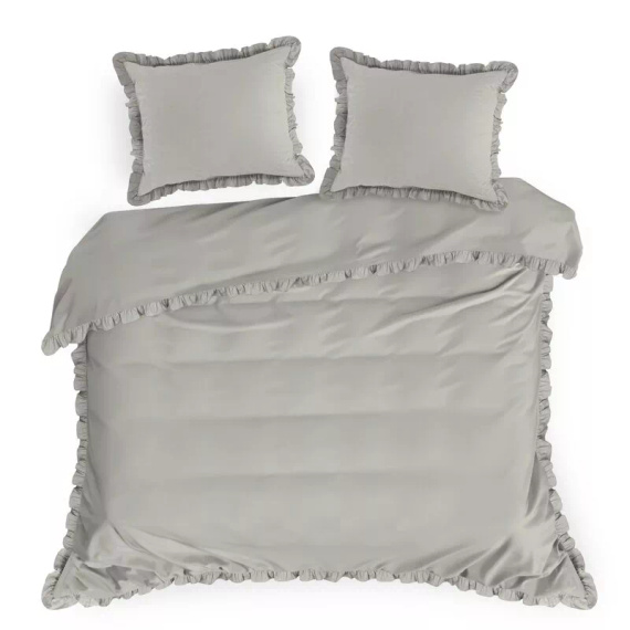 Ropa de cama de algodón con volante Eurofirany 100% algodón con cremallera beige