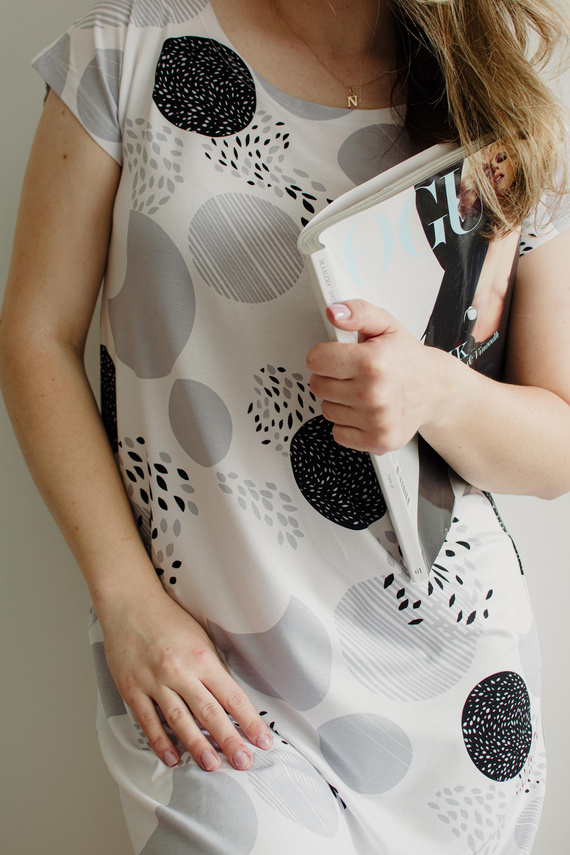 860 Camisón Amelia De Lafense - manga corta, viscosa suave - gris