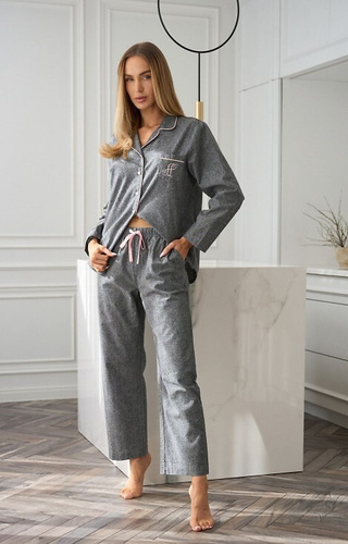 2531 Coco L&L pijama de mujer - algodón, melange, con cuello