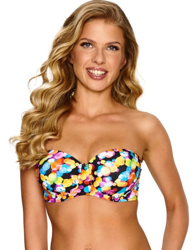 Elisa Bardotka Lupoline bikini bandeau colorido con tirantes removibles