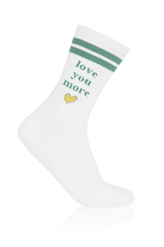 Calcetines largos Italian Fashion S199D Love You More de media felpa blancos