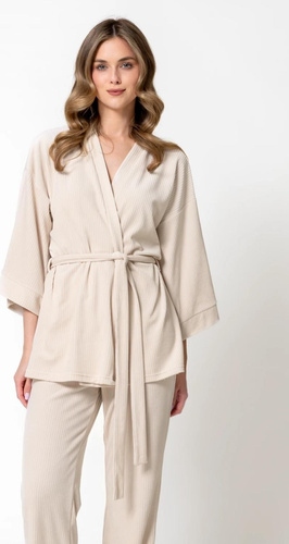 Leveza Darlin 1816 Pijama de mujer de terciopelo 3/4 Conjunto Homewear Sahara
