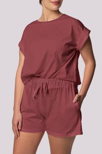 Bliss pijama de mujer de manga corta Mona cereza