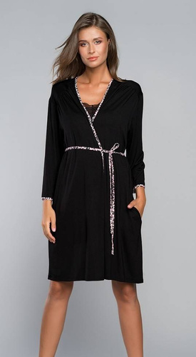 Eila Bis Albornoz manga 3/4 Moda Italiana - estampado leopardo