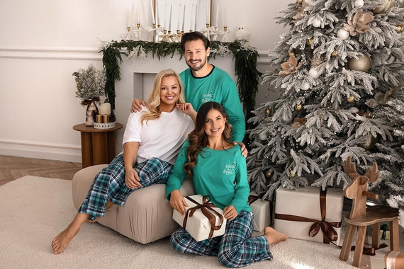 Pijama de hombre Regina 507 verde - largo de algodón, camisa estampada y pantalón a cuadros
