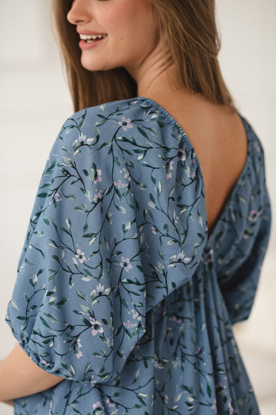 Milk Sun Vestido para el embarazo y la lactancia Milk&Love Vestido floral azul