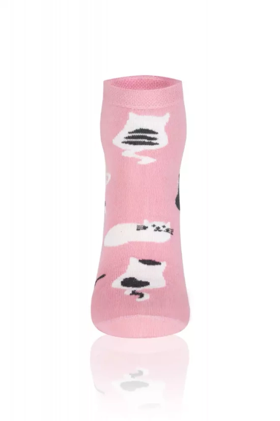 S124Z Bami Socks Calcetines Moda Italiana rosa/blanco/grafito