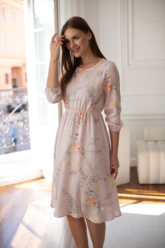 Vestido premamá Milk&Love para lactancia Lovely Dress Midi manga 3/4 ramas coloridas