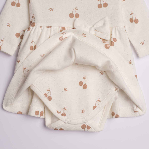 224031 Nicol Vestido-Body para Bebé 100% Algodón Calado con Cerezas