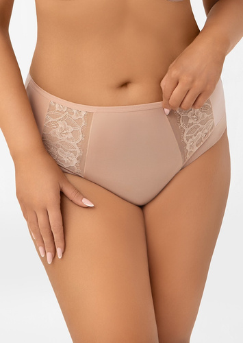 F019 Braguitas altas color chocolate Frida Gorsenia con bordado suave