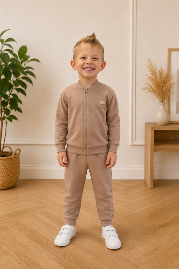 Mamatti KC008 conjunto niño elegante chaleco pantalón gris melange