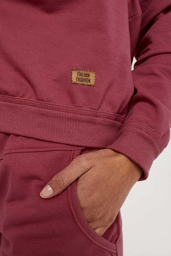 Conjunto largo de mujer Panamá. manga, longitud. pantalones Moda Italiana - frambuesa