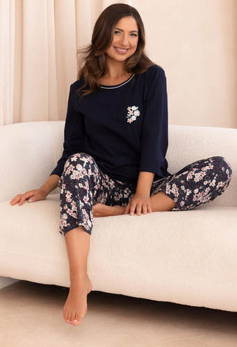 Regina 744 3/4 pijama mujer 100% algodón pantalón 7/8