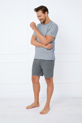 Krystian Pijama de manga corta para hombre, pantalón corto Moda Italiana - melange