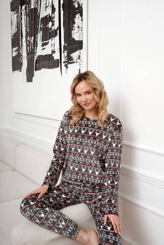 Vellón Islandia Conjunto Señoras Moda Italiana - estampado grafito