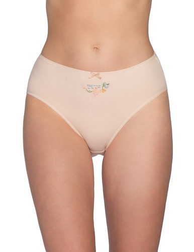 Braguitas L-120 BI-105 Lama de algodón Braguitas de mujer bikini 3 unidades con flores