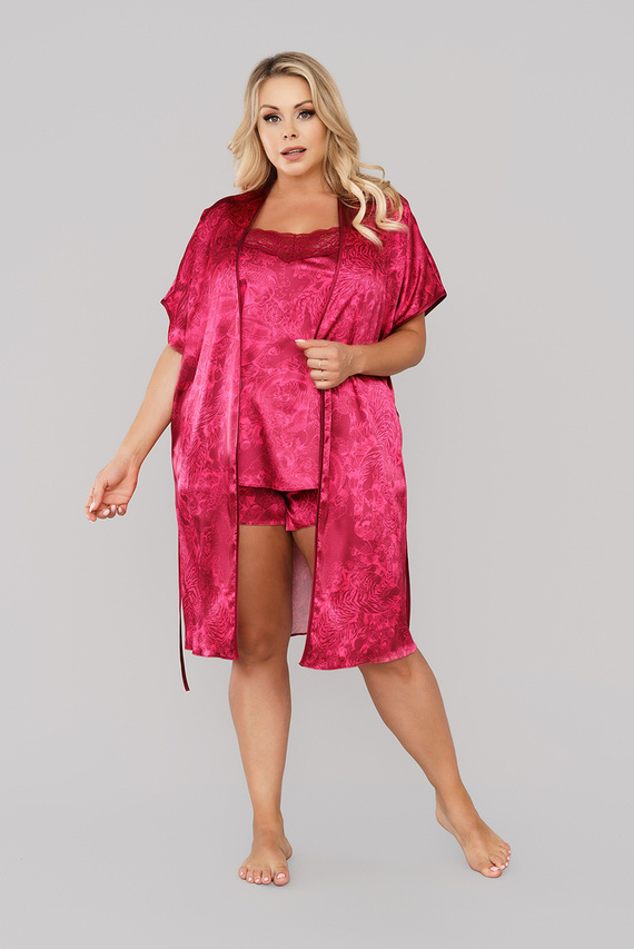 Impresja Albornoz de señora Moda italiana burdeos