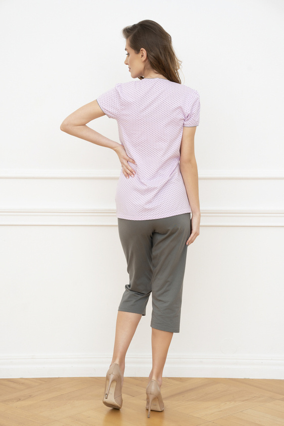 Felicita pijama de manga corta para mujer - rosa