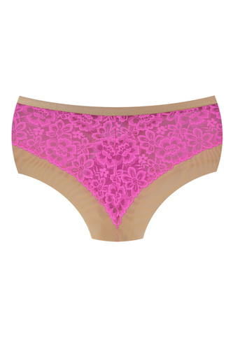 Mediolano Crazy Pink 19249 Braguitas completas de encaje beige y rosa