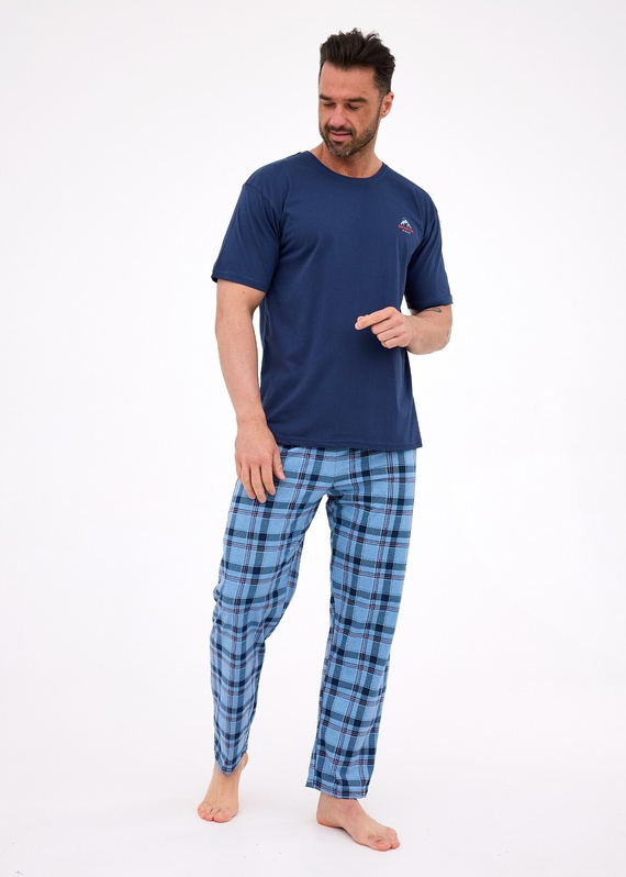 Pijama de hombre Cornette 134/315 North 2 azul - algodón, manga corta, comodidad y estilo